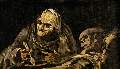 Zwei alte Männer essen Suppe Francisco de Goya
